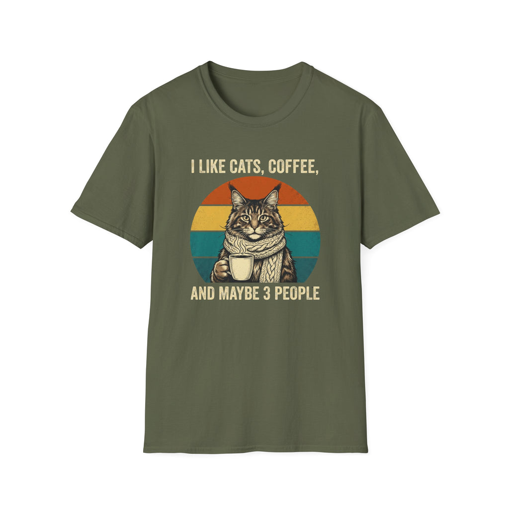 I Like Cats, Coffee & Maybe 3 People T-Shirt